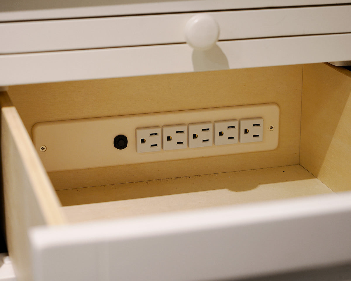 Pottery Barn White Beadboard Modular Desk and Chair