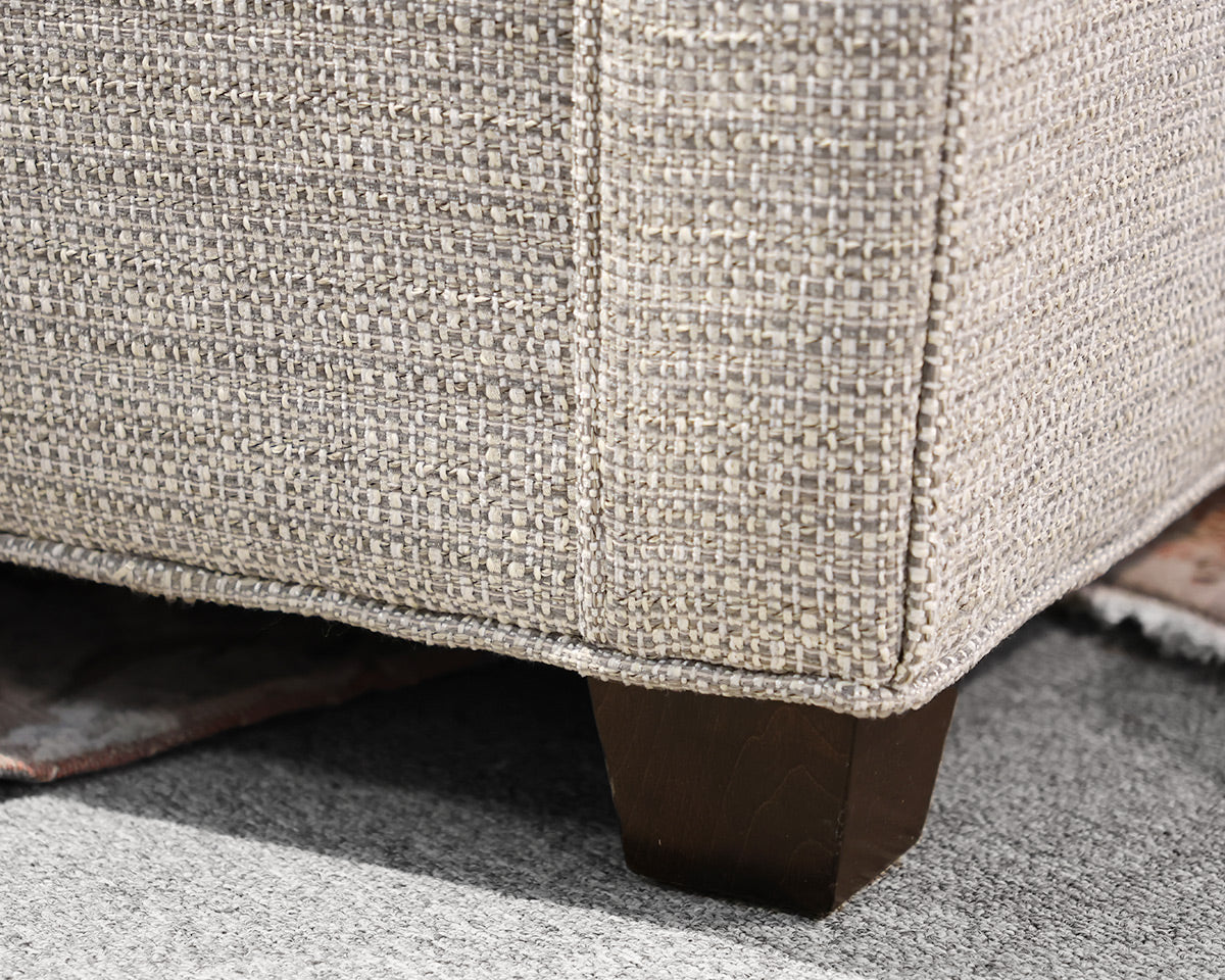 Hallagan Gray Tweedy Track Arm Chair