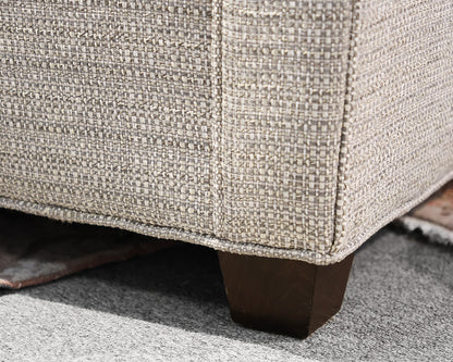 Hallagan Gray Tweedy Track Arm Chair