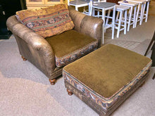 Century Furniture 'Southwestern  Leather & Upholstered  Chair & Ottoman