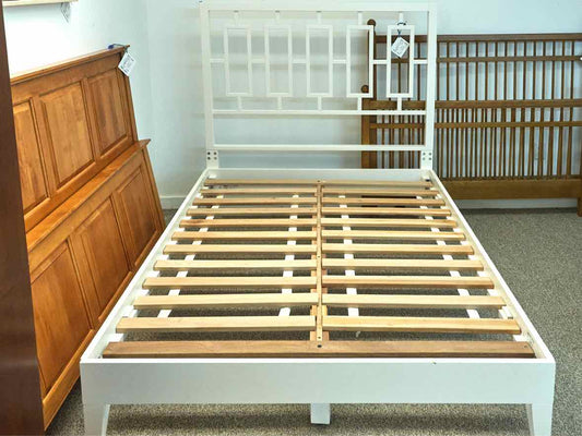 West Elm  Ivory Full Bed with Cut Out Headboard