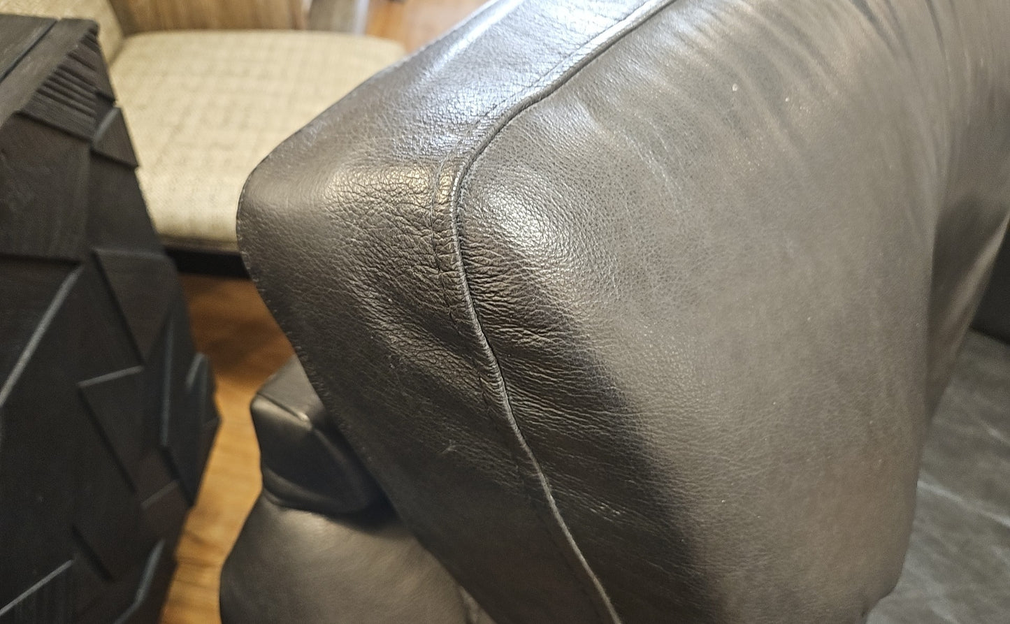 Klausner Charcoal Leather Chair