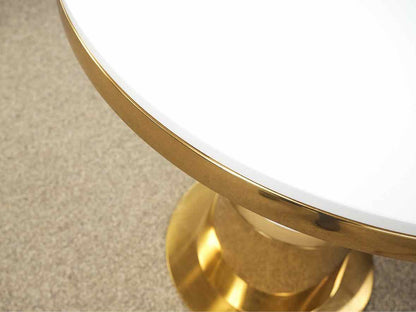 'Vanessa' White & Gold Dining Table