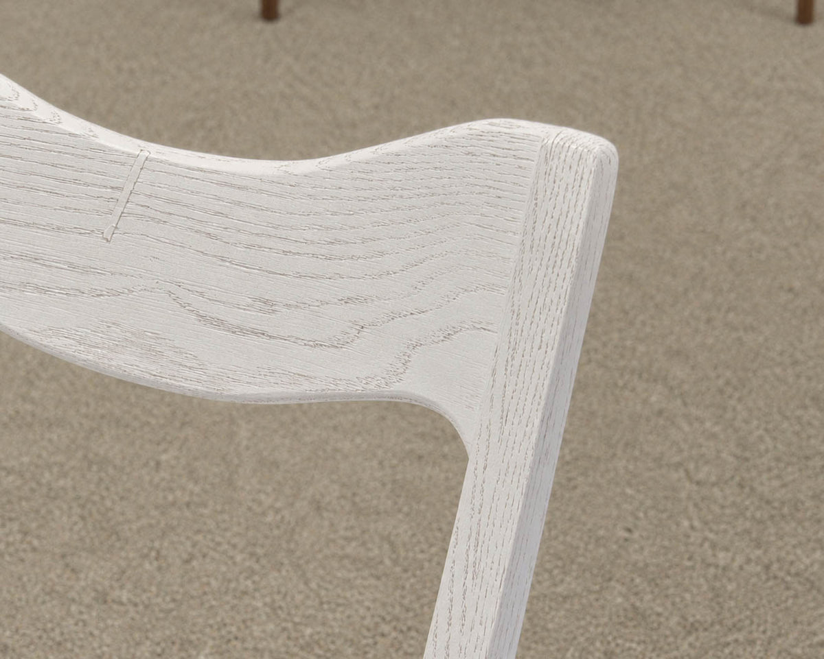 Set Of Six Silhouette Dining Chairs In Alabaster White Wash Finish