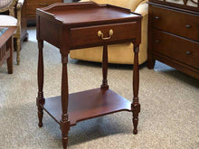 Henkel Harris Cherry Nightstand with 1 Drawer & Shelf with Back Splash