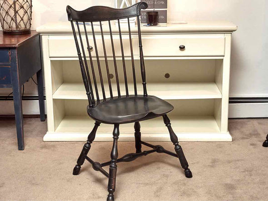 Set of 4  Alex Pifer "The Seraph' Black Crackle Comb Back Dining Chairs