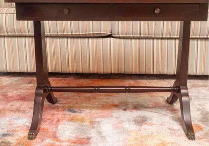 Mahogany Bench Made Cocktail Table with 2 Drawers