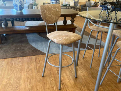Now Furnishings High Top Glass Table w/ 4 Stools