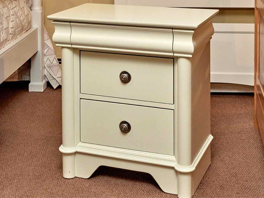 Cream  Finish 2 Drawer Nightstand