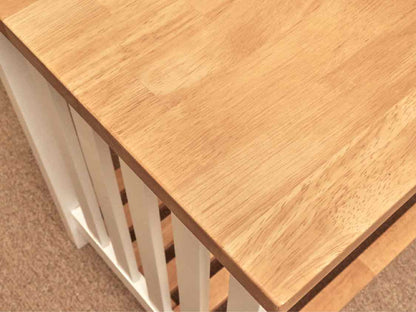 Ash Top White Finish Hightop Table & 2 Swivel Chairs