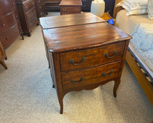 Pair of Theodore Alexander French Alderwood 2-Drawer Nightstands with Iron Pulls