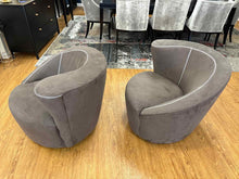 Pair of Asymmetrical Spiral Swivel Chairs