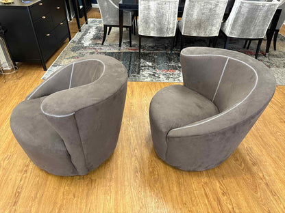 Pair of Asymmetrical Spiral Swivel Chairs