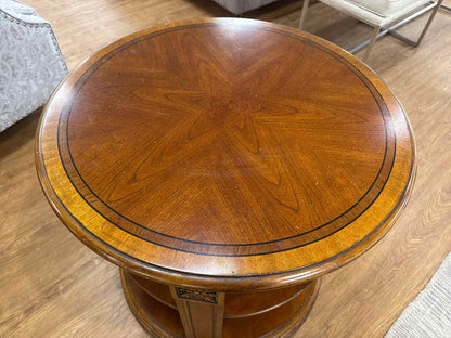 Ethan Allen Round Library Accent Table