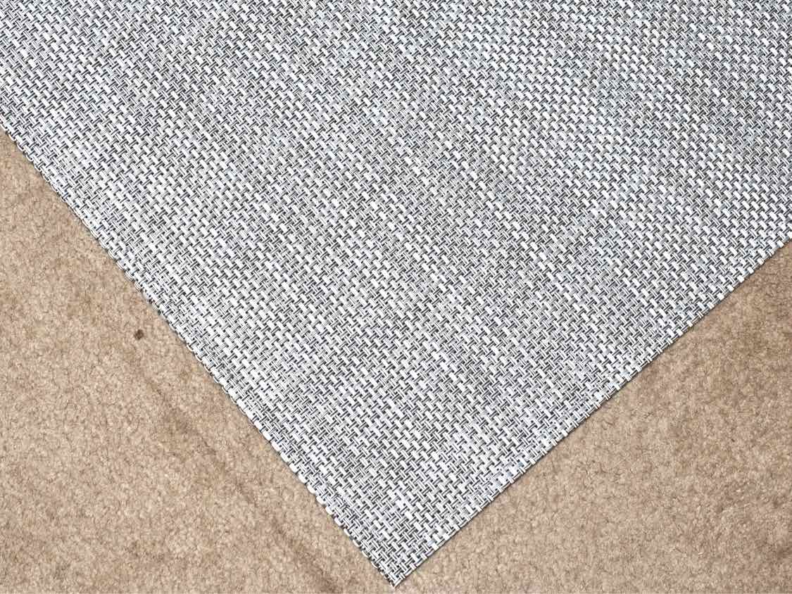 Chilewich Inc  Indoor & Outdoor Basket Weave 'Oyster'  No Slip Backing Area Rug