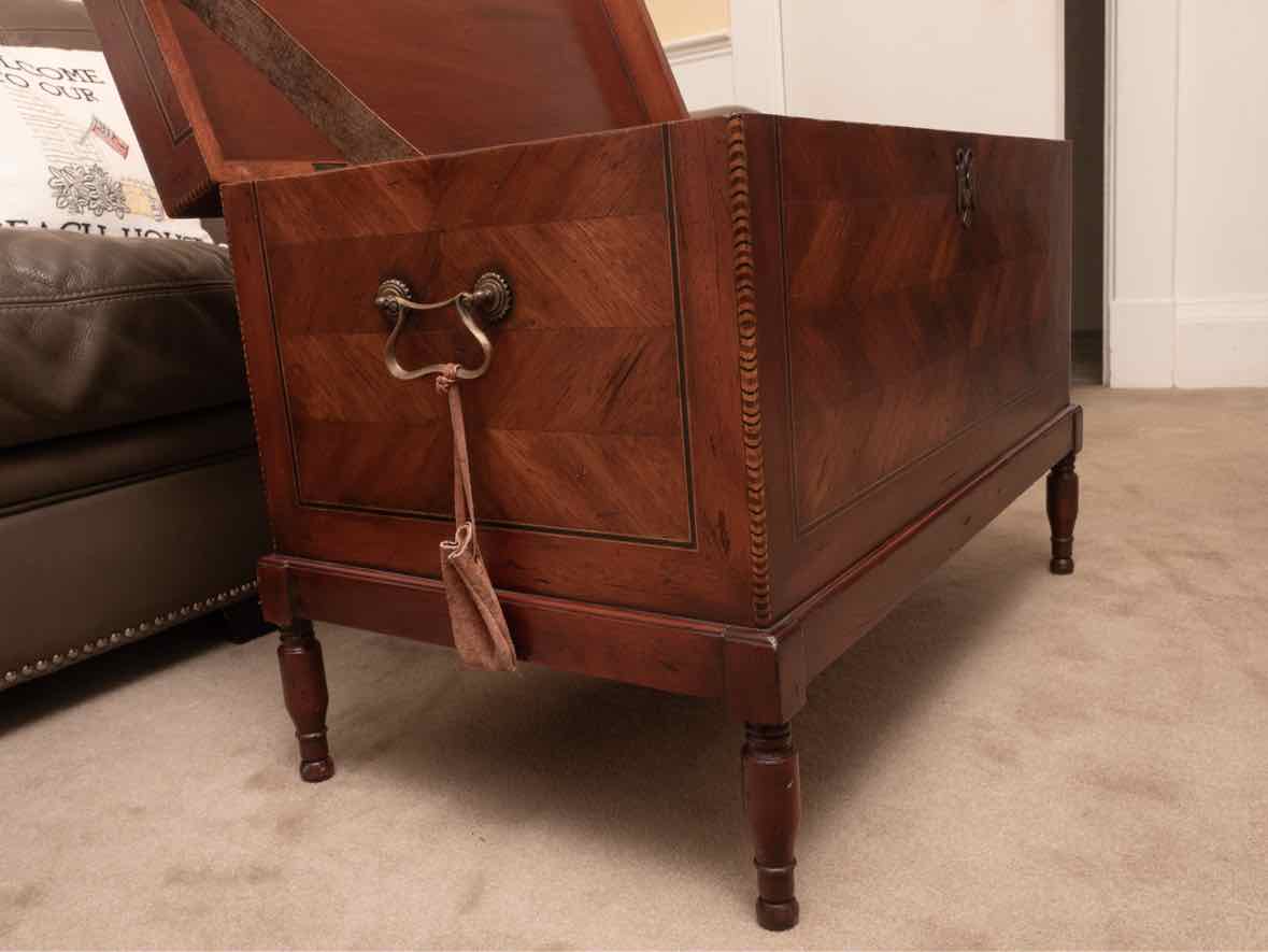 Alfonso Marina  Inlay Ebony,Birch & Mahogany Accent Trunk Includes 2 Keys