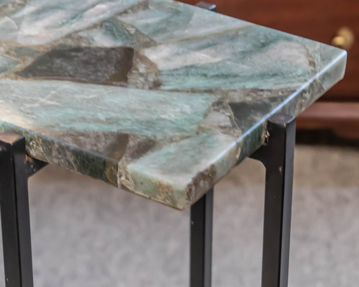 Jade Green Marble Top Console