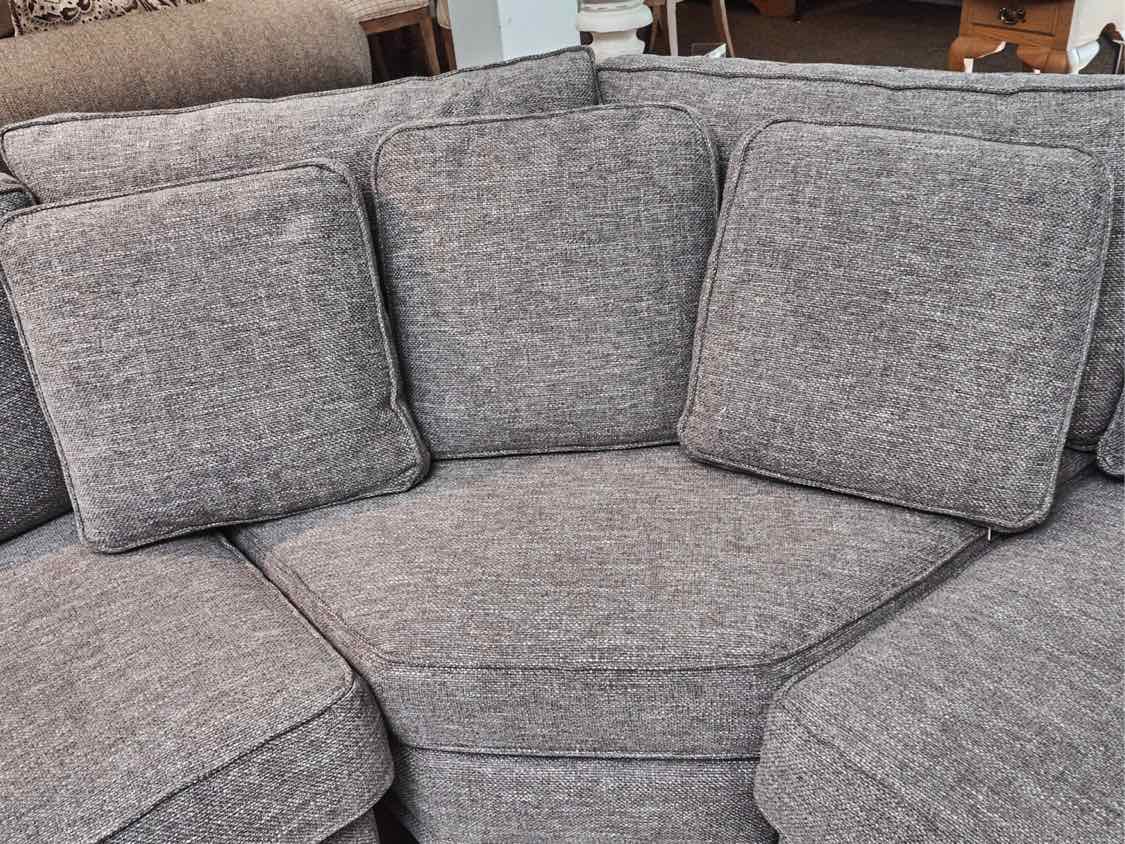 Boston Interiors 3-Piece Curved GreyFlex Upholstered Sectional