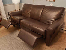 La-Z-Boy Espresso Brown Leather 3 Cushion 2 Seat Power Leg  Reclining  Sofa