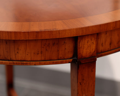 Round Traditional Cherry Inlaid Accent Table