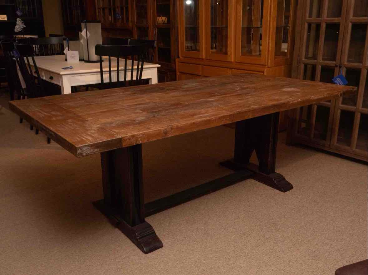 Arhaus  Rustic Reclaimed Wooden  Trestle Base Dining Table