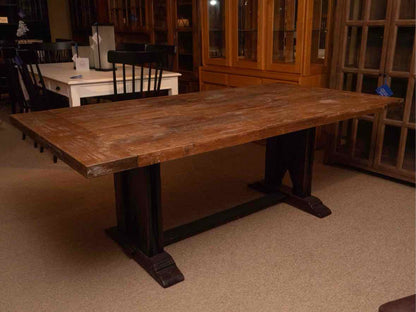 Arhaus  Rustic Reclaimed Wooden  Trestle Base Dining Table