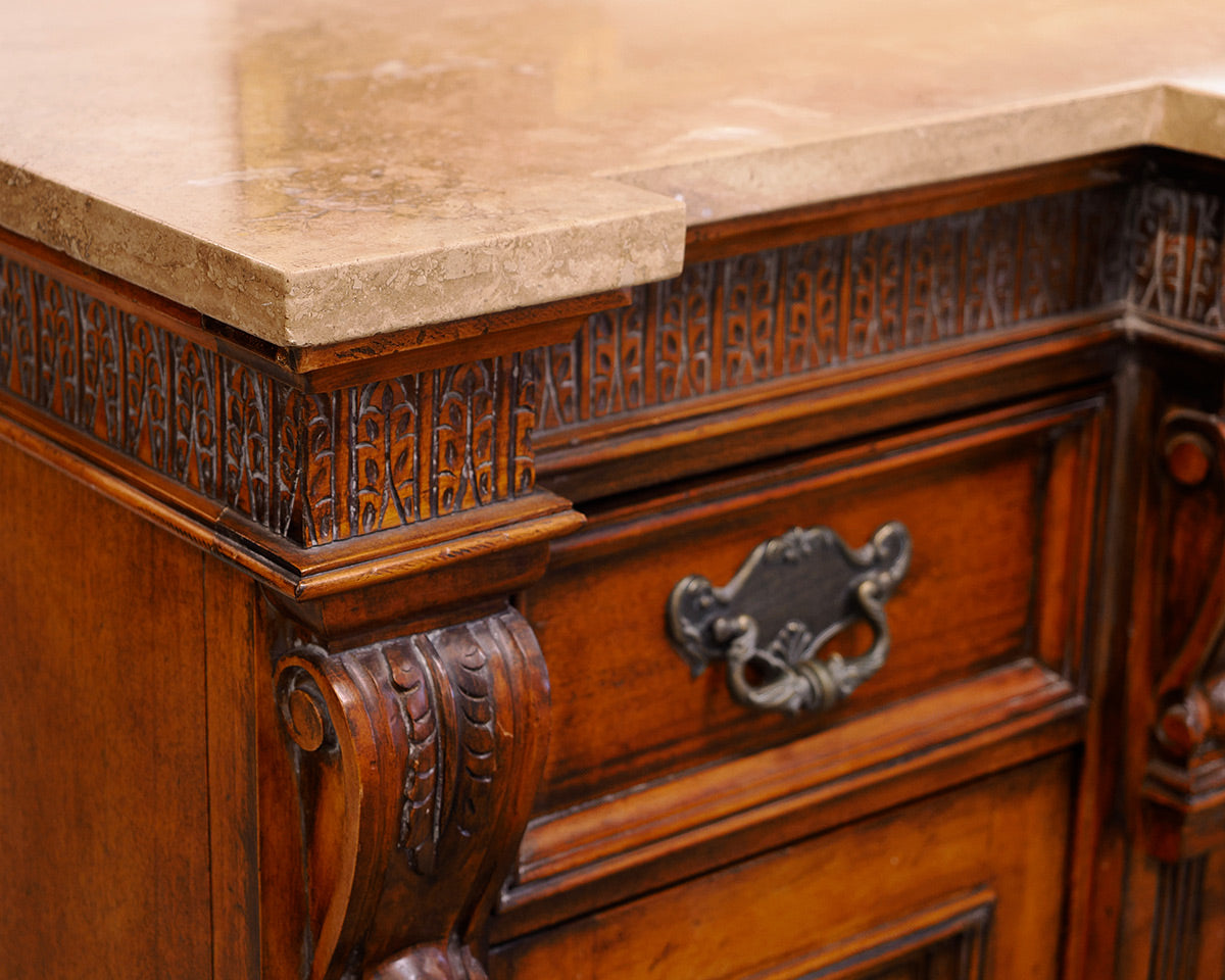 Hickory White Monumental Legends II Marble Top Cherry Buffet