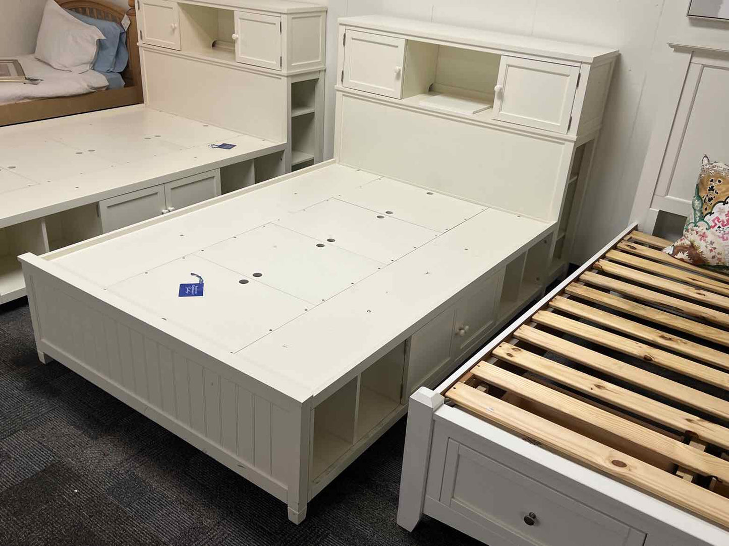 PB Teen Off-White Platform Storage Bed w/ Hutch