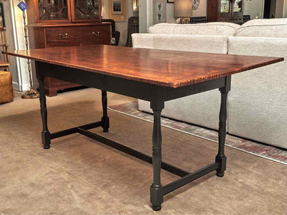 Early American Tiger Maple Farm Dining Table
