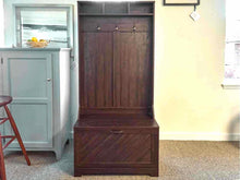 Rustic Dark Stain Hall Tree