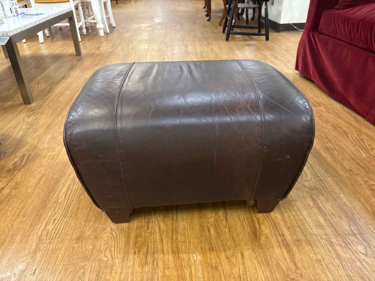 Pottery Barn 'Manhattan" Leather Arm Chair w/Ottoman