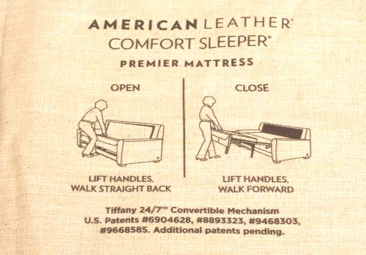 American Leather  3 Cushion  Ecru Upholstered Queen Sleeper