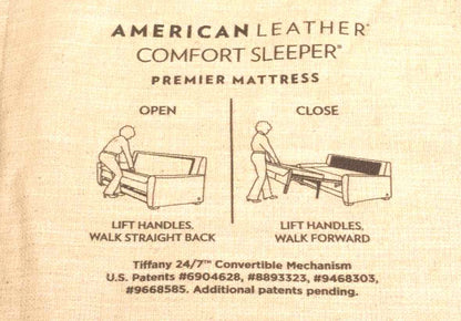 American Leather  3 Cushion  Ecru Upholstered Queen Sleeper