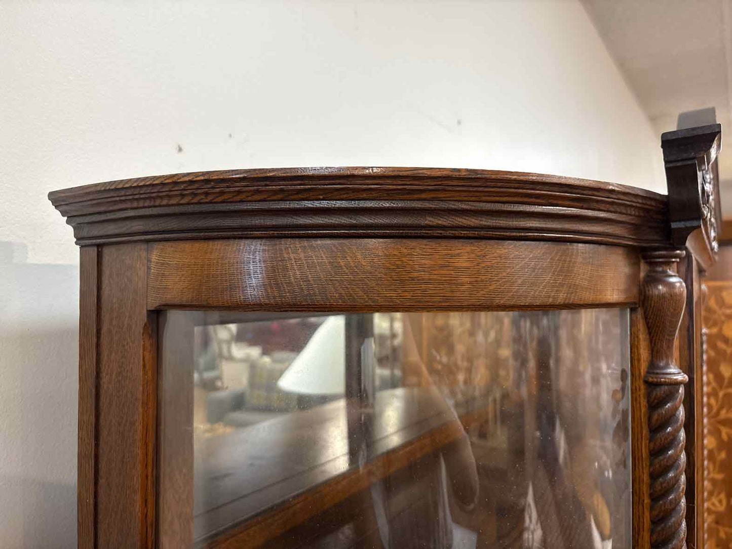 Antique Oak Display Cabinet