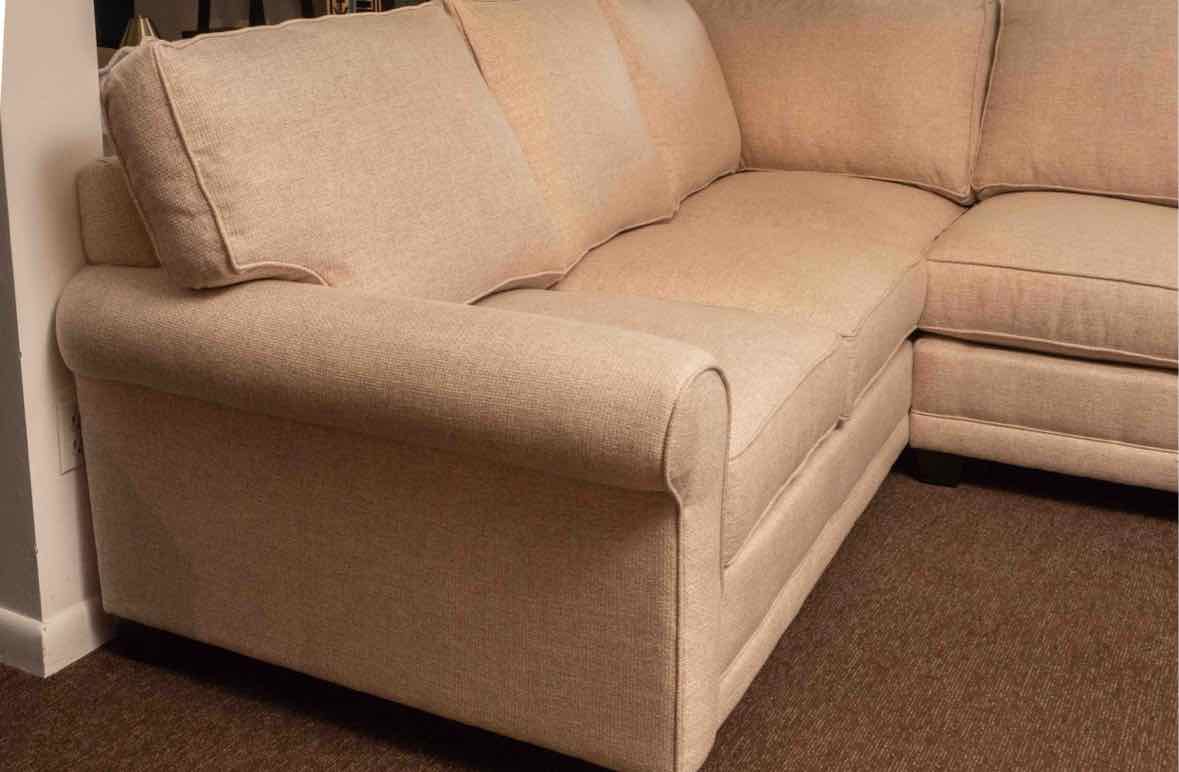 Rowe 2- Piece  Sectional in Cashew Weave Beige Upholstery