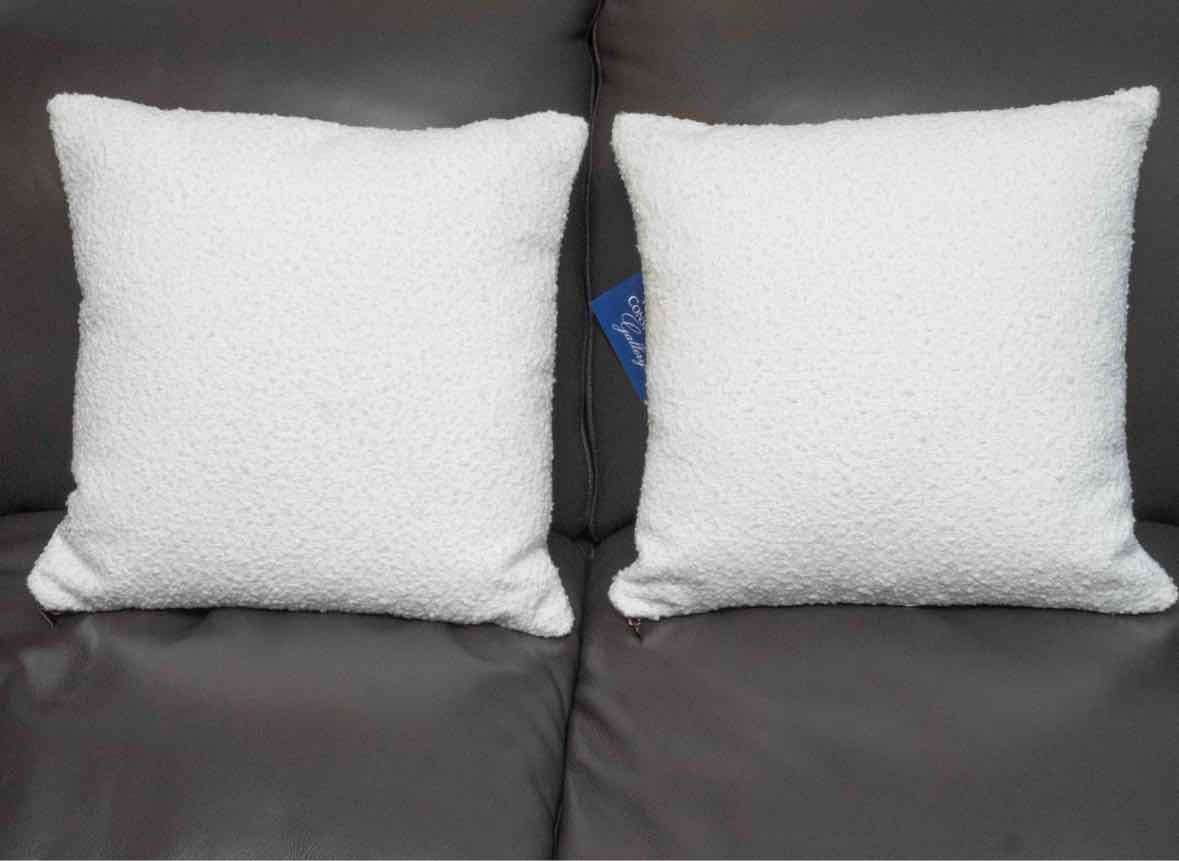 Pair of Cotton Boucle Accent Pillows