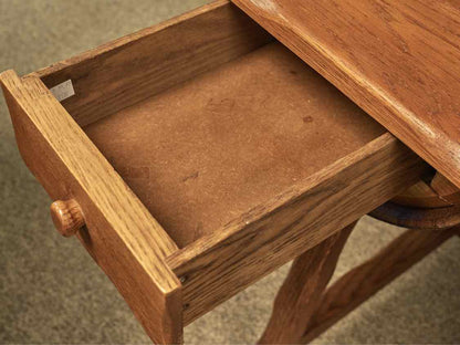 Solid Oak  Barrel Desk with 2 Drawers
