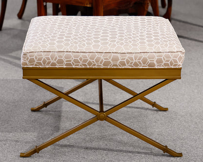 Custom Hickory Upholstered Ottoman
