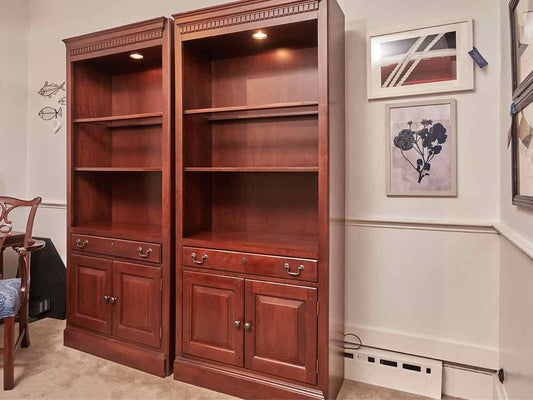 Hooker Furniture Cherry 2 Shelf , Drawer 2 Cabinet Doors  Bookcase