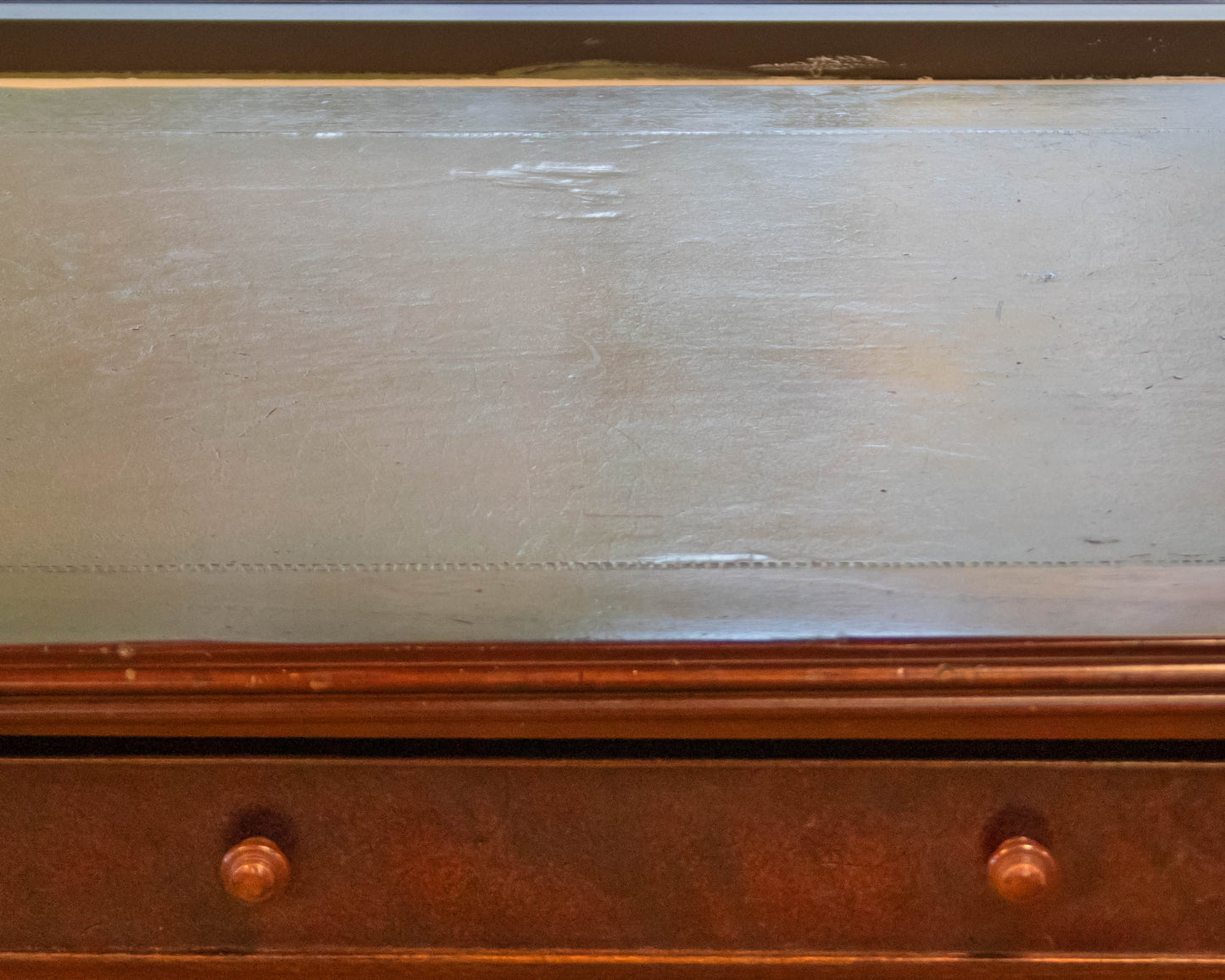 Southcone .Mahogany 5 drawer Executive  Desk with Leather Inlay Top