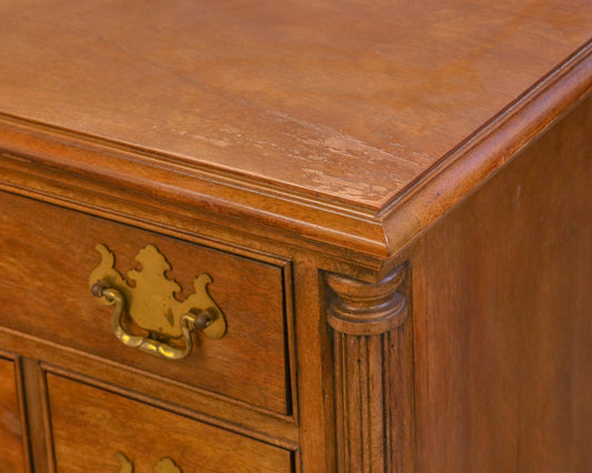 Thomasville Lowboy with Carved Shell in Light Finish Mahogany