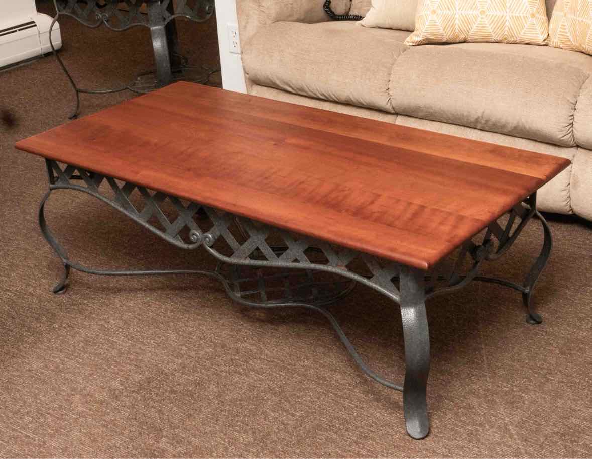 West Barnstable Maple Top Iron Base Cocktail Table