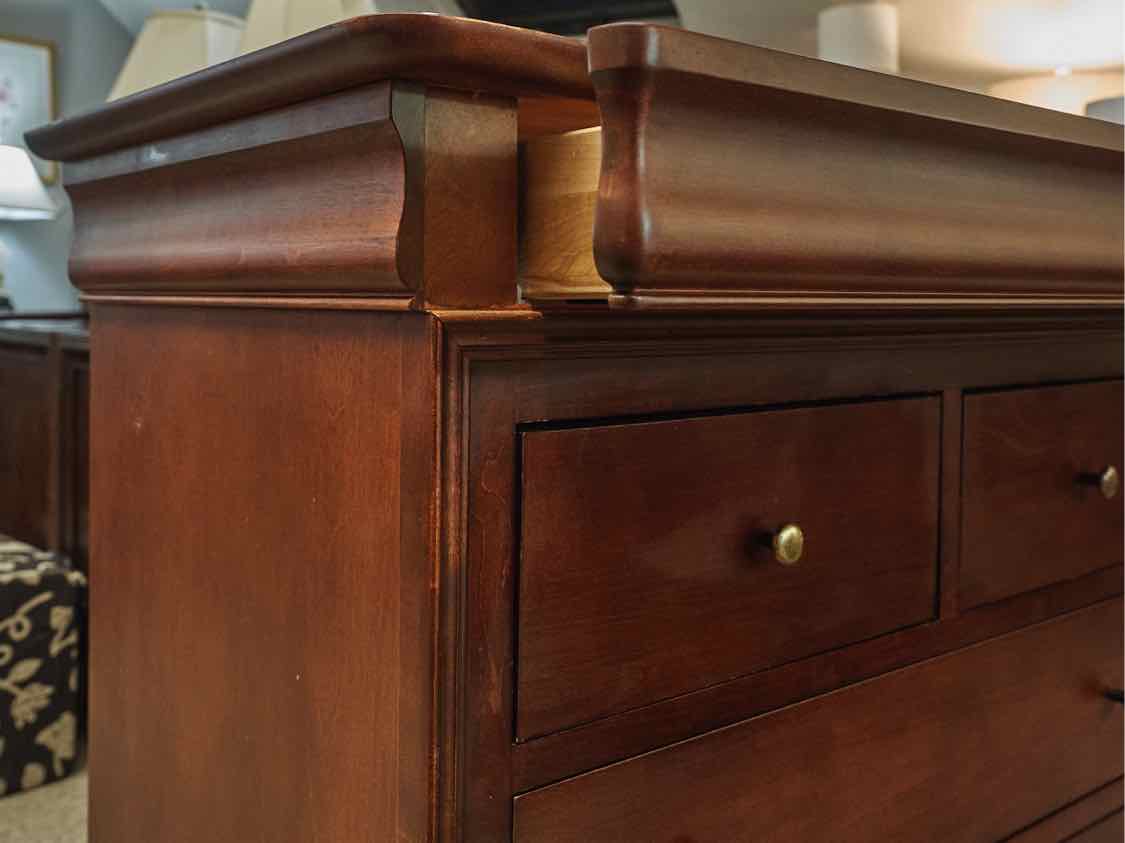 Louis Phillip Style 12 Drawer Dresser with Bronze Finish Knobs