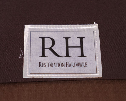RH Shelter Arm Bench Seat 9' Sofa in Brown Belgian Linen