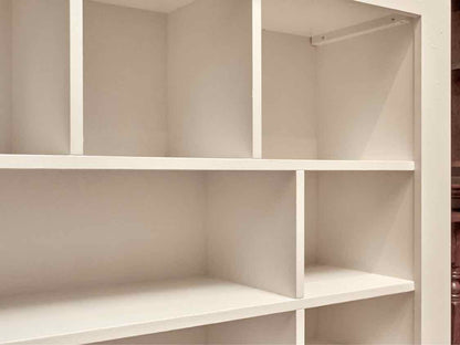 Off White Finish 9 Cubby 4 Shelf Bookcase