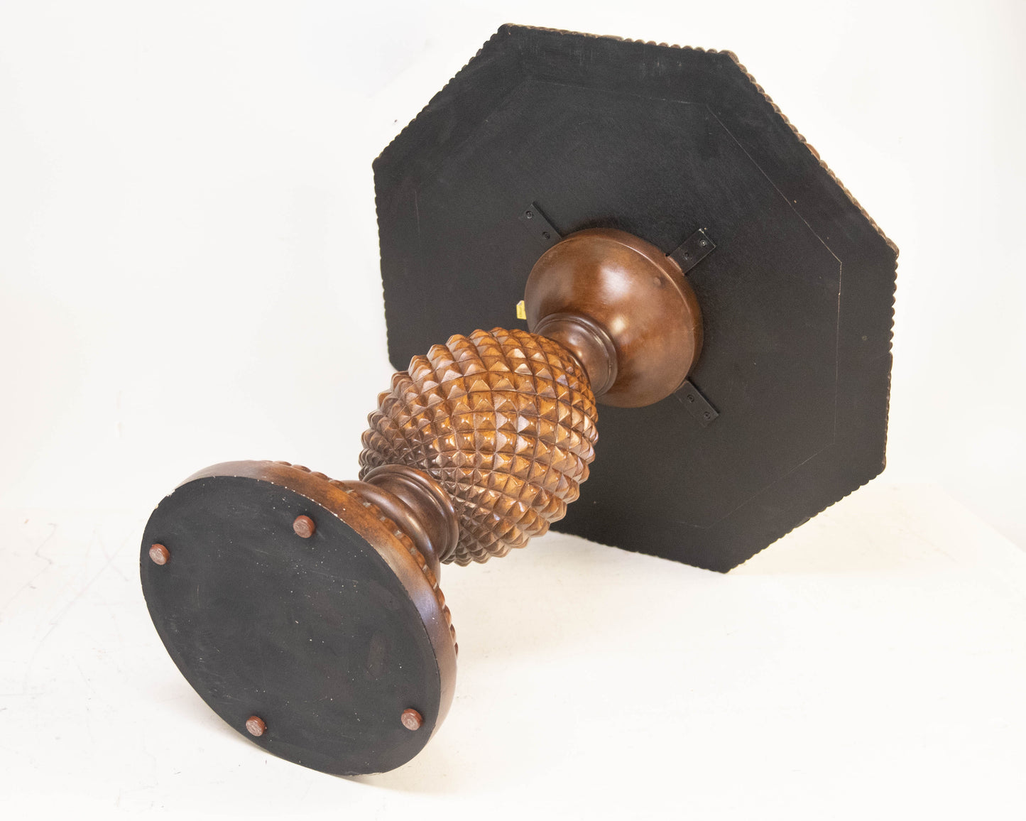 Pineapple Base Octagonal Lamp Table in Dark Finish