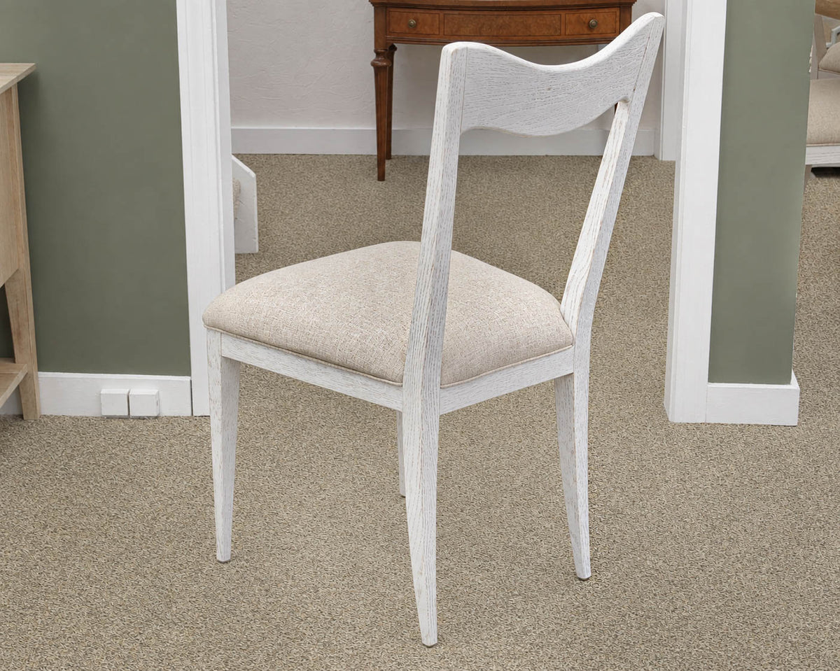 Set Of Six Silhouette Dining Chairs In Alabaster White Wash Finish
