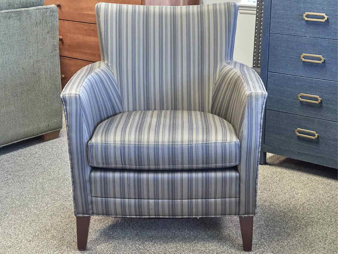 Pair of Crawford Furniture 'Saville Row' Grey Stripe  Chairs