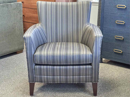 Pair of Crawford Furniture 'Saville Row' Grey Stripe  Chairs
