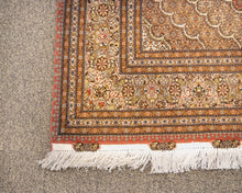 Persian Tabriz Handknotted Wool  Coral & Blue Rug